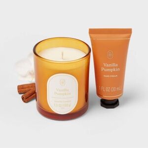 Vanilla Pumpkin Candle and Hand Cream Set